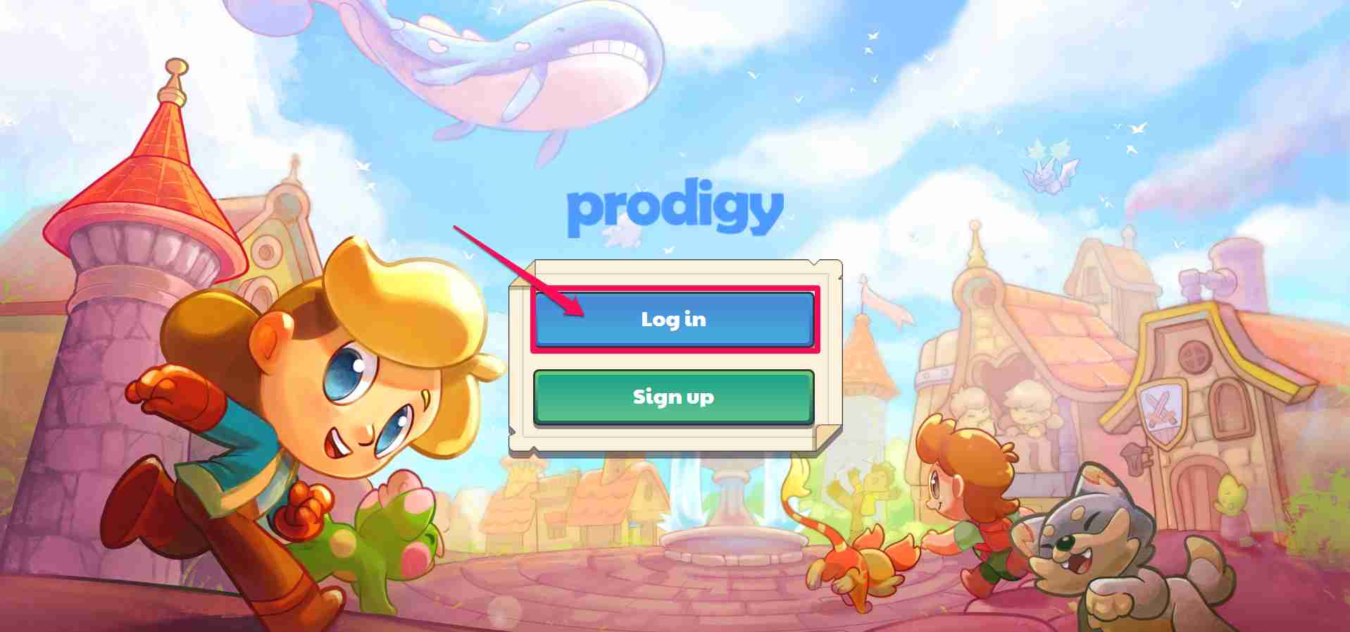 prodigy login menu