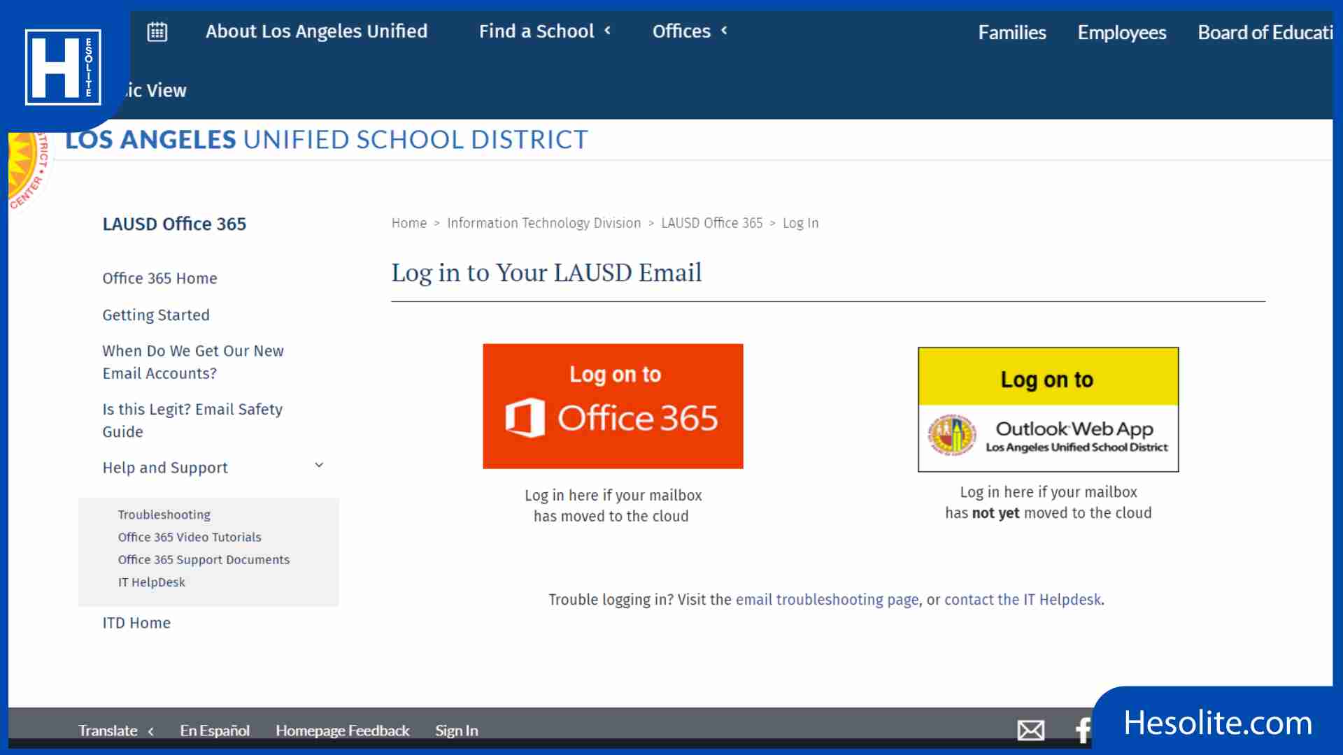 lausd email homepage